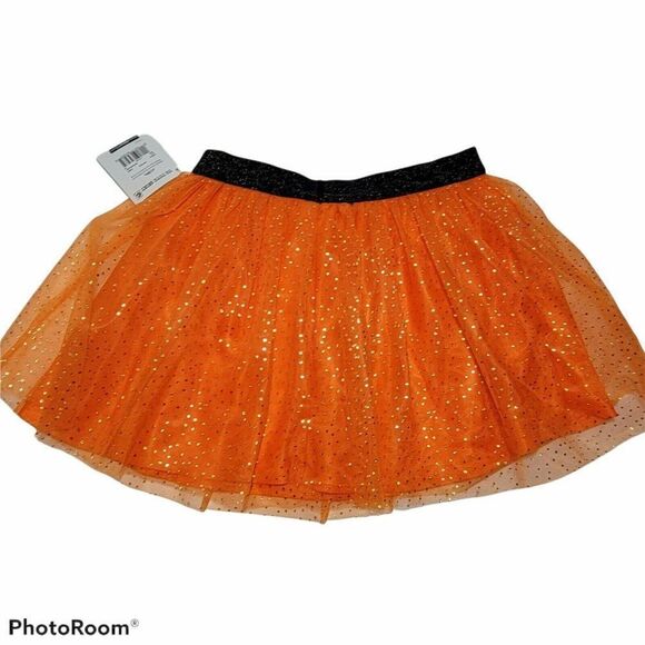 Halloween Orange/Gold Polka Dot Tutu Skirt Girl 4T - Picture 2 of 10
